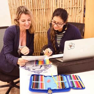 Hélène aan het werk