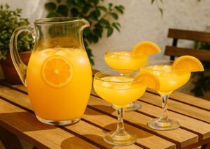 Kan en glazen met Agua de Valencia