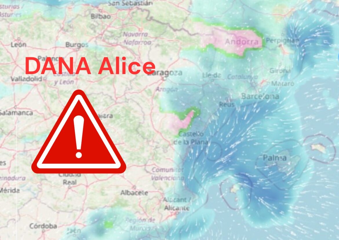 DANA Alice is eerste met eigen naam en treft Oost-Spanje en Balearen, met name Ibiza en Mallorca