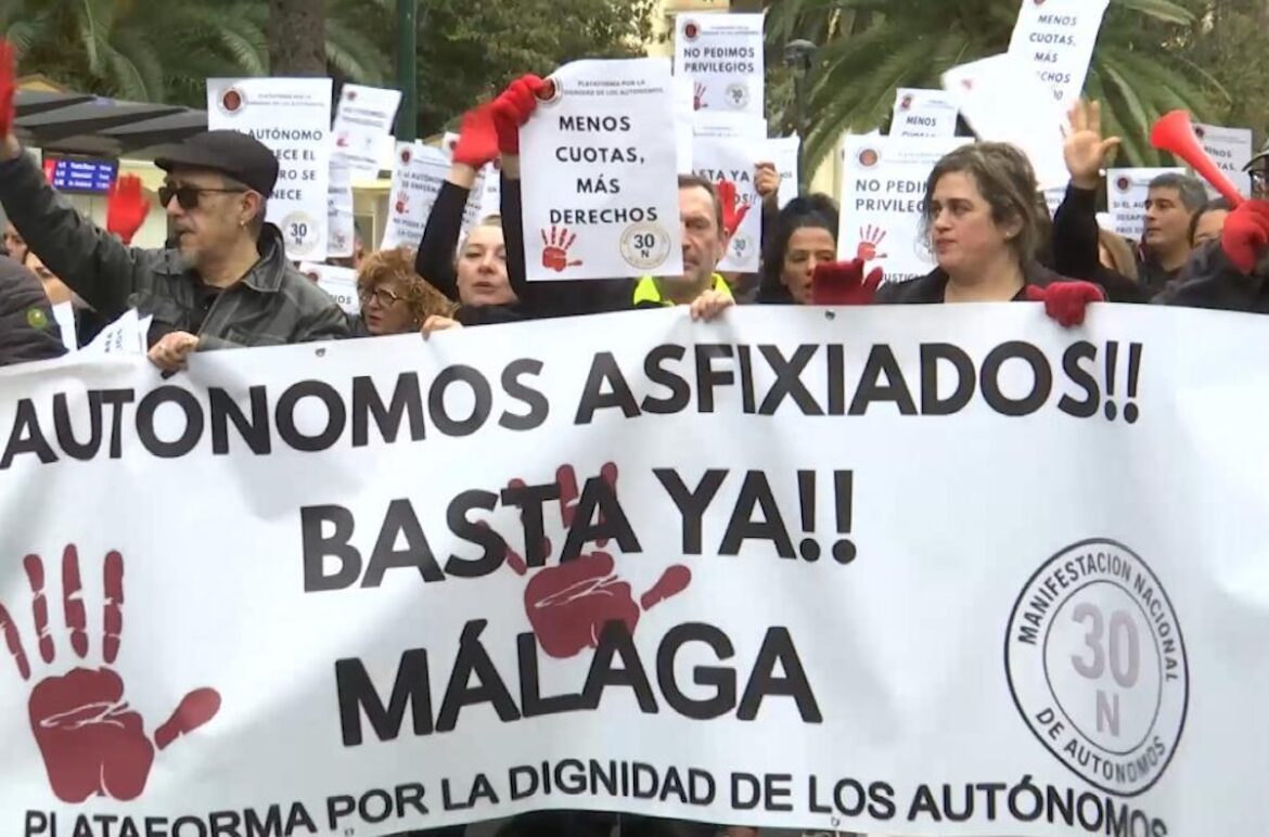 Zelfstandigen massaal de straat op om te protesteren