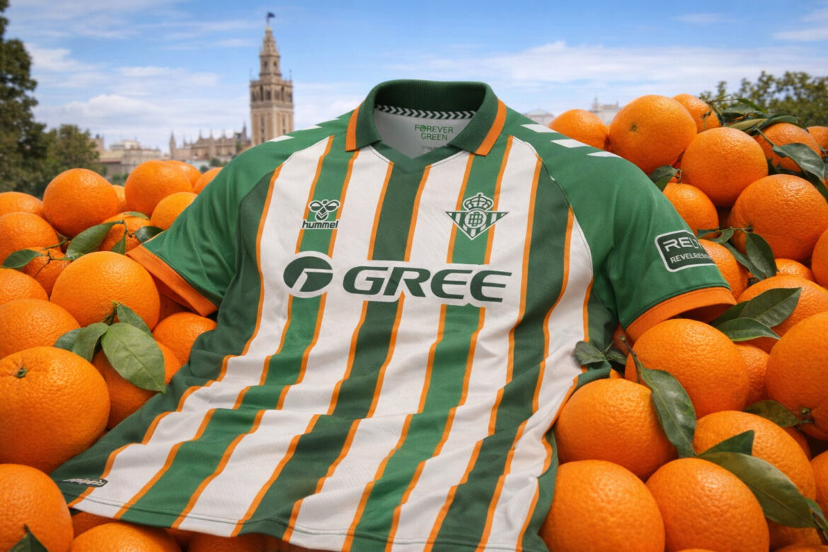 Shirt Real Betis gemaakt van sinaasappelschillen