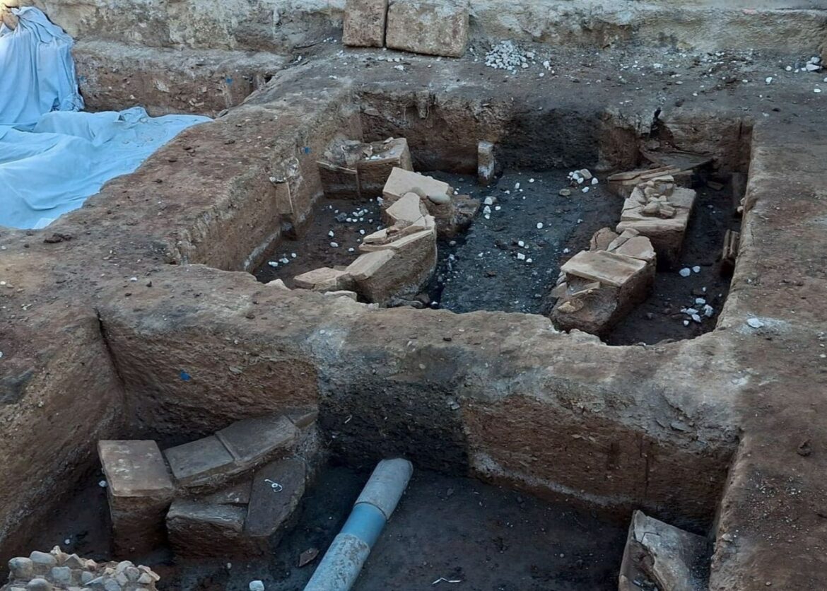 Een van de Romeinse graven uit de necropolis in Málaga die werd aangetroffen bij de metrowerkzaamheden