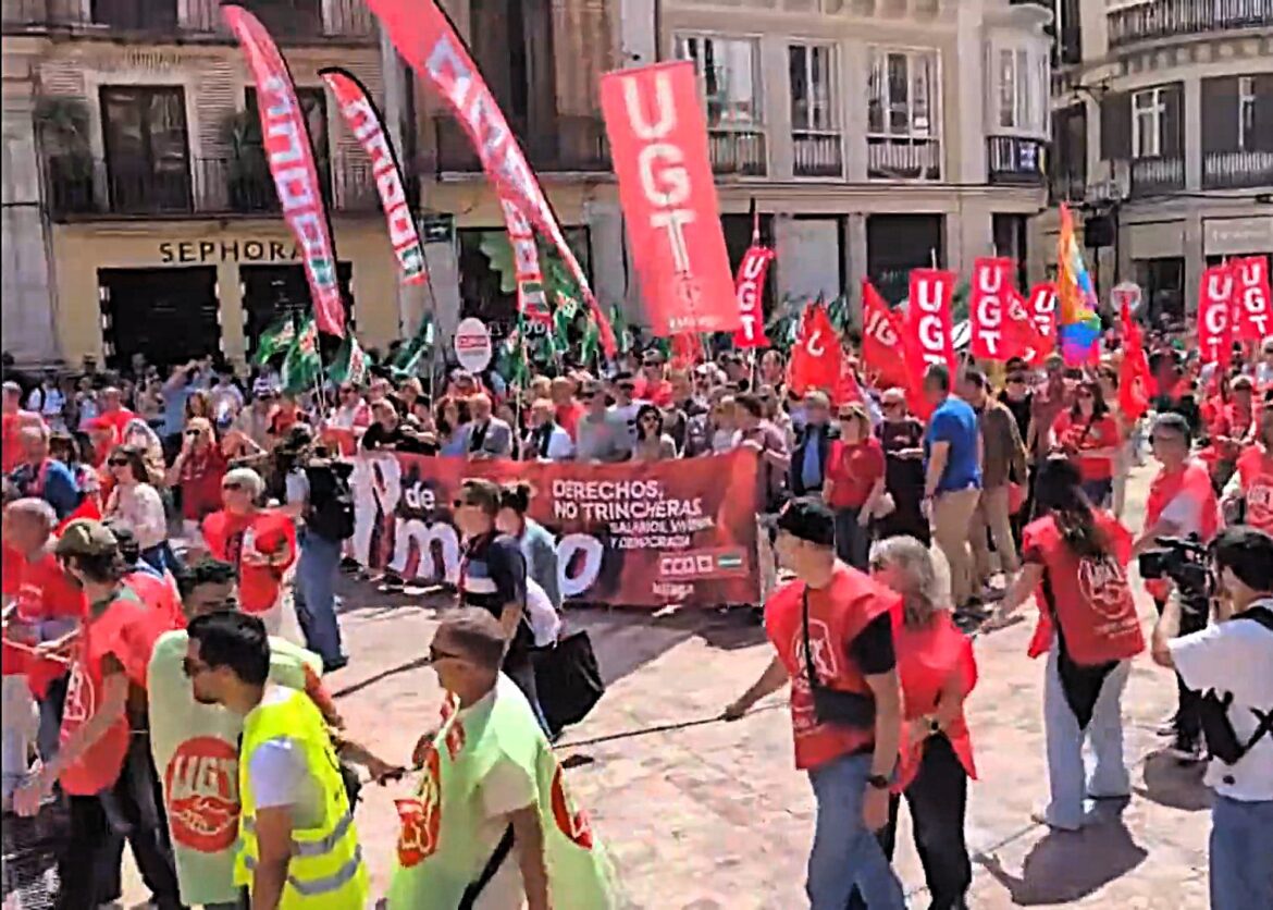 Dag van de Arbeid manifestatie in Málaga