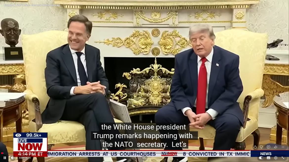 Trump en Rutte spreken in Oval Office o.a over defensieuitgaven Spanje aan NAVO