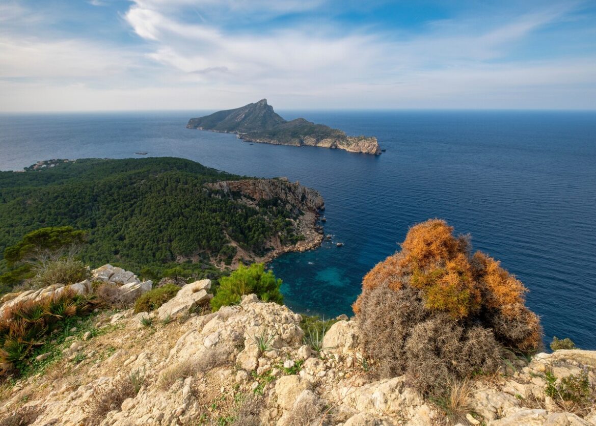 Sa Dragonera, waar de boei ligt die ee hoogste temperatuur van het zeewater bij Mallorca tot nu toe heeft gemeten.