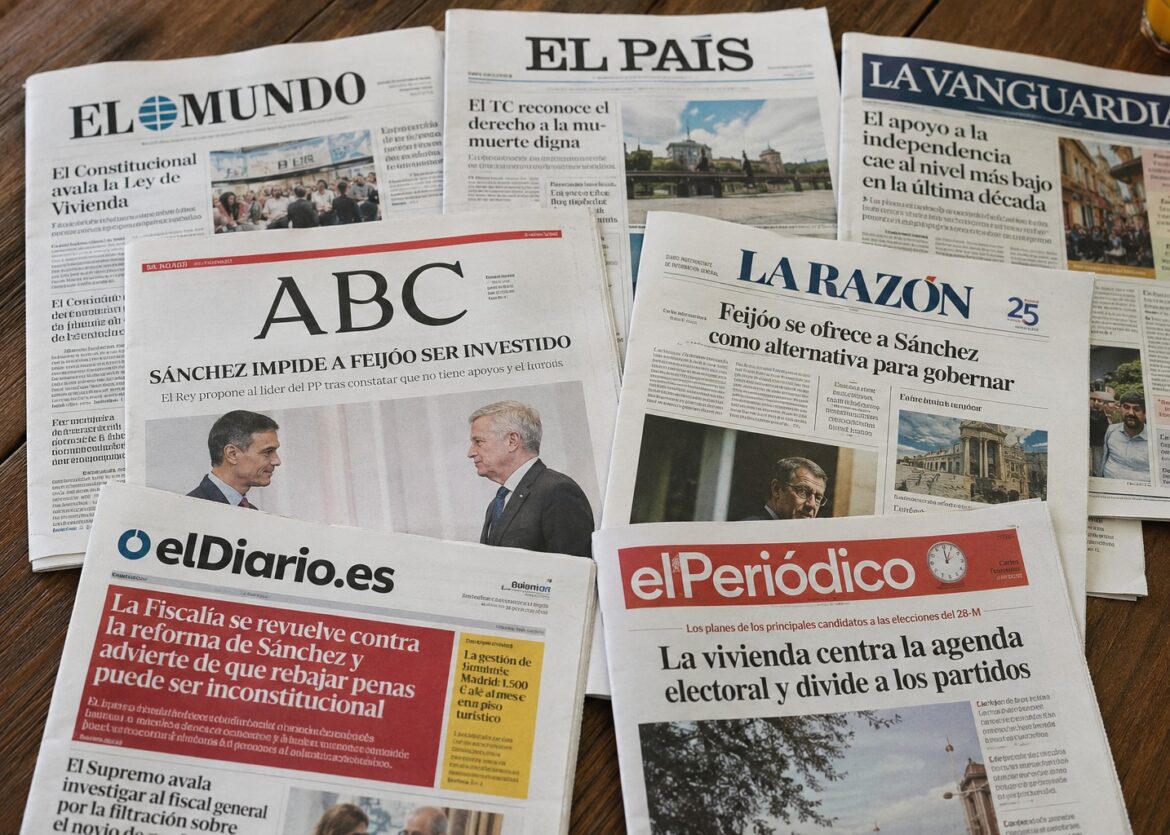 wie bepaalt het nieuws in Spanje?