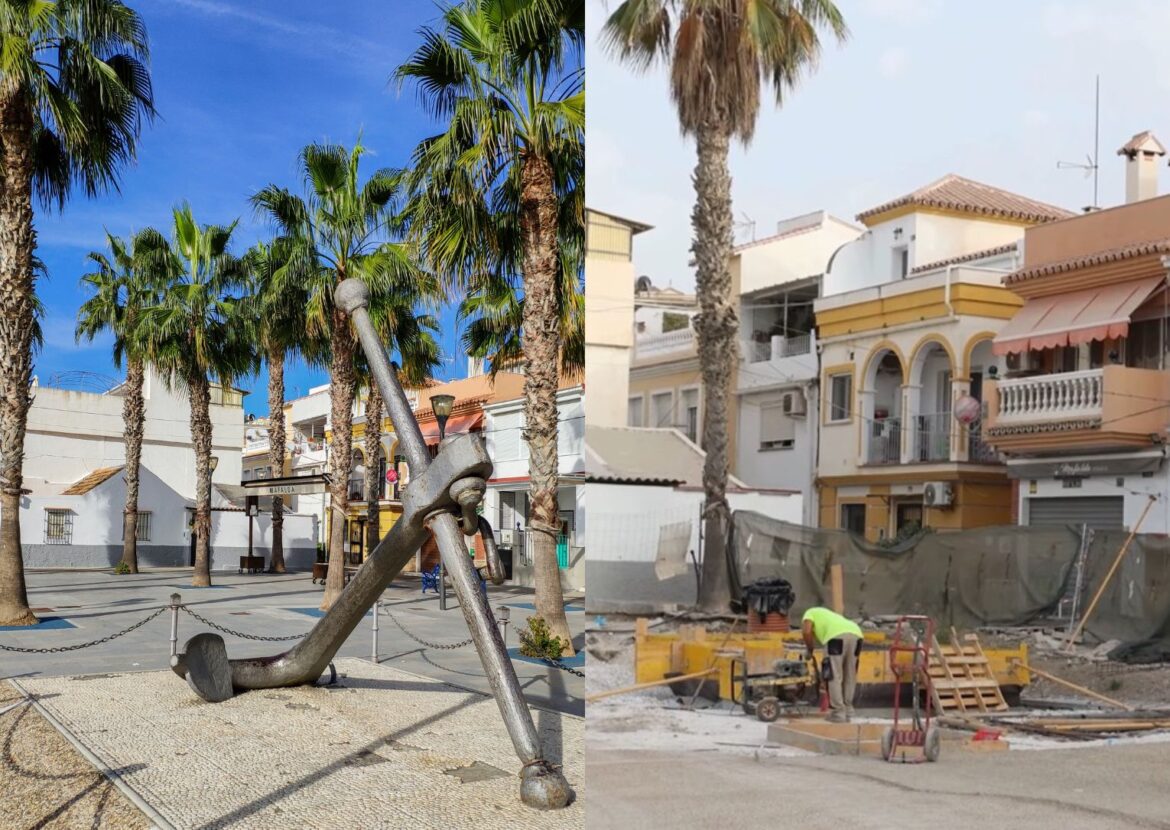 Pedregalejo voor en tijdens de renovatie werkzaamheden