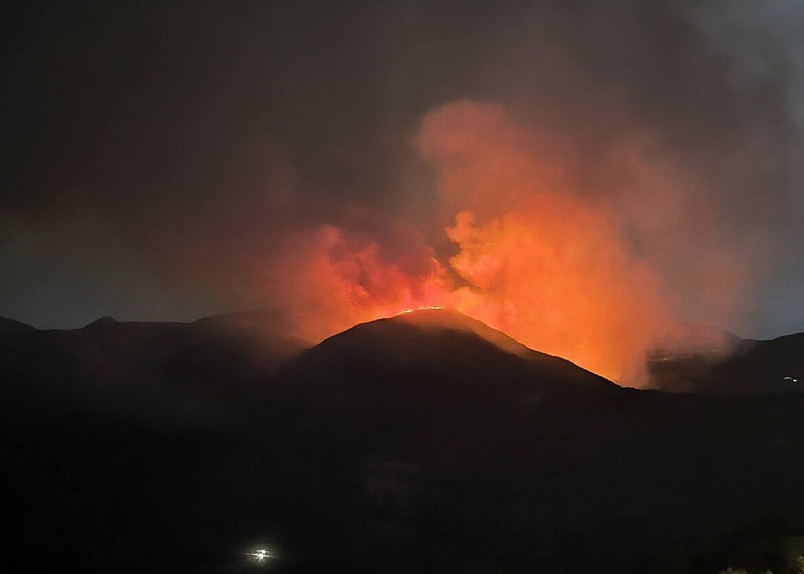 bosbrand in de bergen bij Ronda