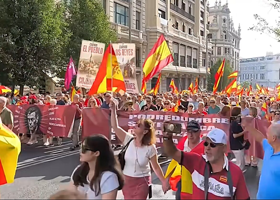 demonstratie tegen Sánchez in Madrid