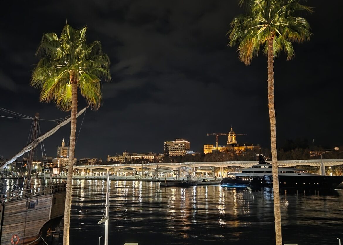 Muelle Uno in Málaga, waar de schietpartij plaatsvond