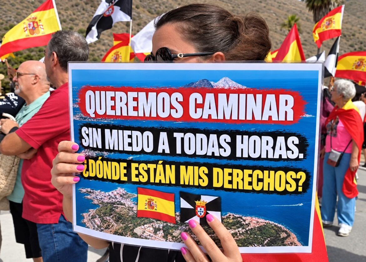 protest Ceuta tegen migratiecrisis en voor een normaal leven
