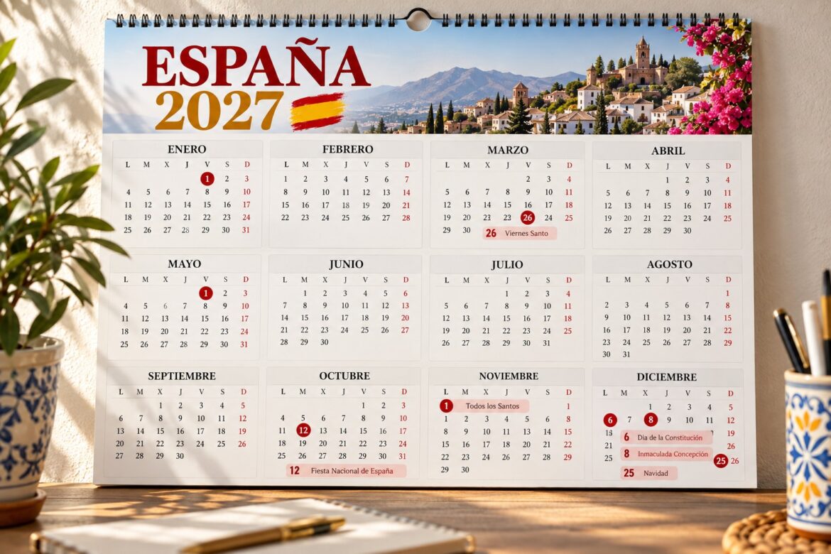 Kalender met feestdagen spanje 2027