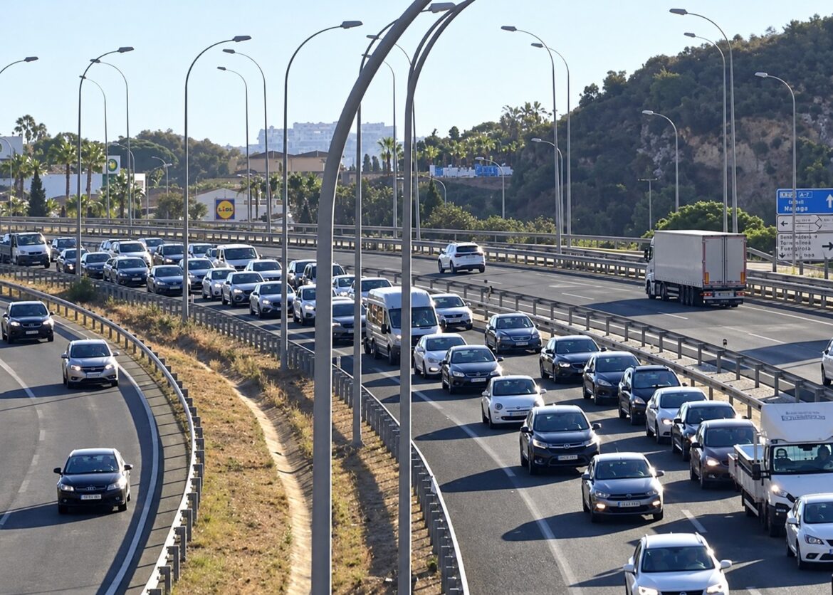 steeds vaker in de file aan de oostkant van Málaga. Deze staat ter hoogte van Rincón de la Victoria