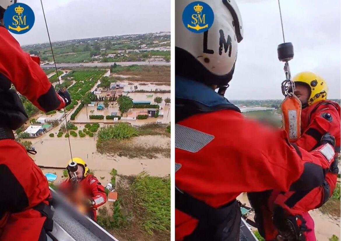 Mensen gered van noodweer in Oliva (Valencia)